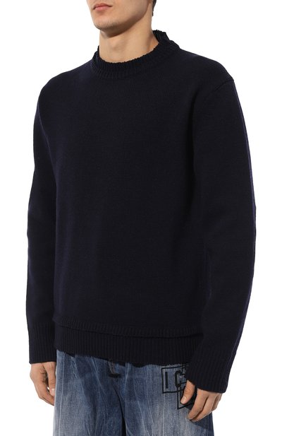 Свитер из шерсти и льна MAISON MARGIELA темно-синего цвета по цене 99500 руб., арт. SI1GP0001/S18064, фото 3 Свитер из шерсти и льна MAISON MARGIELA, арт. SI1GP0001/S18064, фото 3