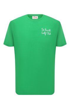 Мужская хлопковая футболка MC2 SAINT BARTH зеленого цвета, арт. STBM/TSHIRT MAN/00135D | Фото 1 (Кросс-КТ: Пляж; Рукава: Короткие; Длина (для топов): Стандартные; Стили: Гранж; Принт: С принтом; Материал сплава: Проставлено; Материал внешний: Хлопок; Драгоценные камни: Проставлено)