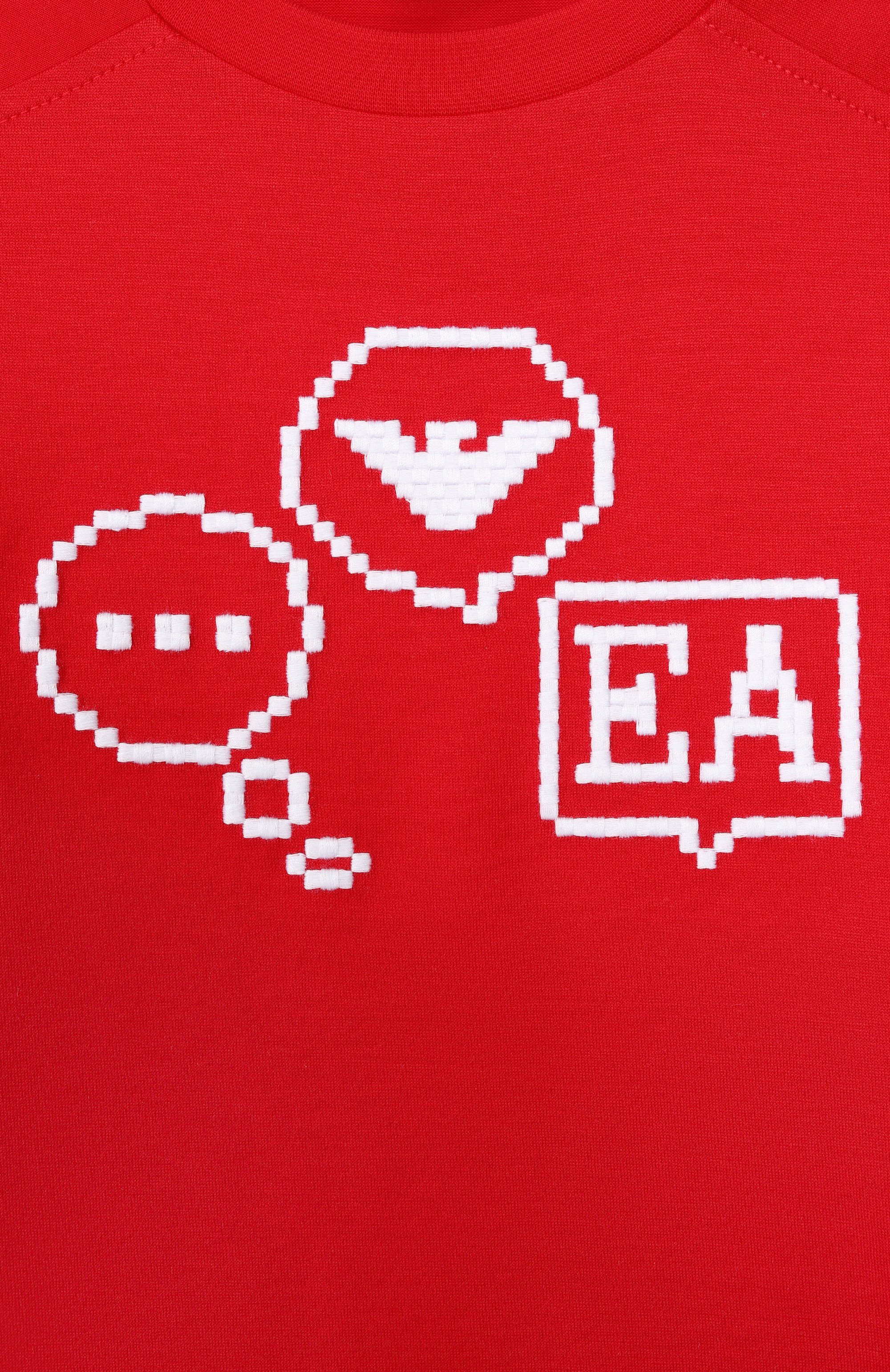 Футболка из лиоцелла и хлопка EMPORIO ARMANI красного цвета по цене 13300 руб., арт. EB000912/AF10127, фото 3 Футболка из лиоцелла и хлопка EMPORIO ARMANI, арт. EB000912/AF10127, фото 3