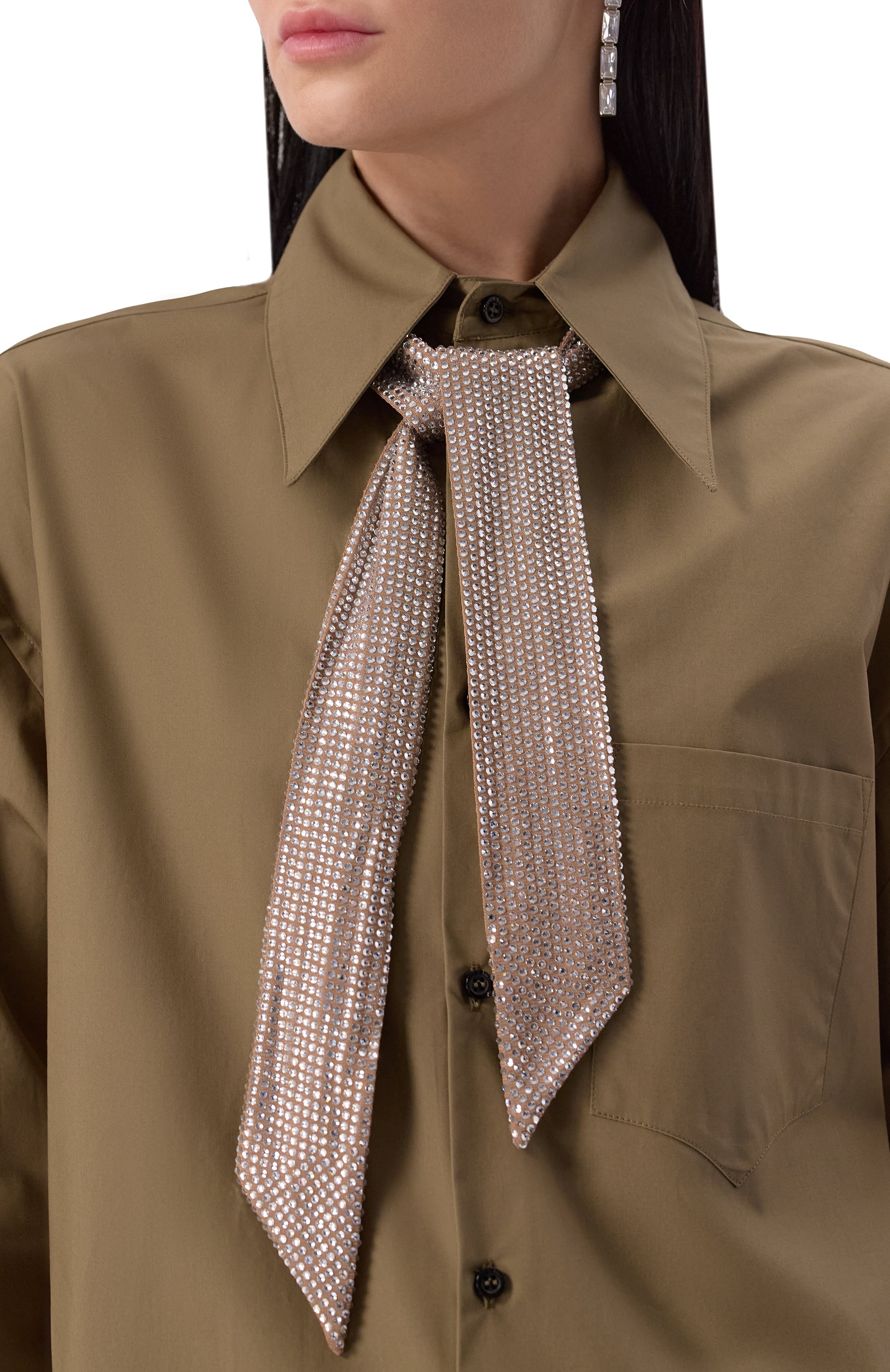 Хлопковая рубашка GIUSEPPE DI MORABITO хаки цвета по цене 52750 руб., арт. 04SST0231X 04425, фото 5 Хлопковая рубашка GIUSEPPE DI MORABITO, арт. 04SST0231X 04425, фото 5