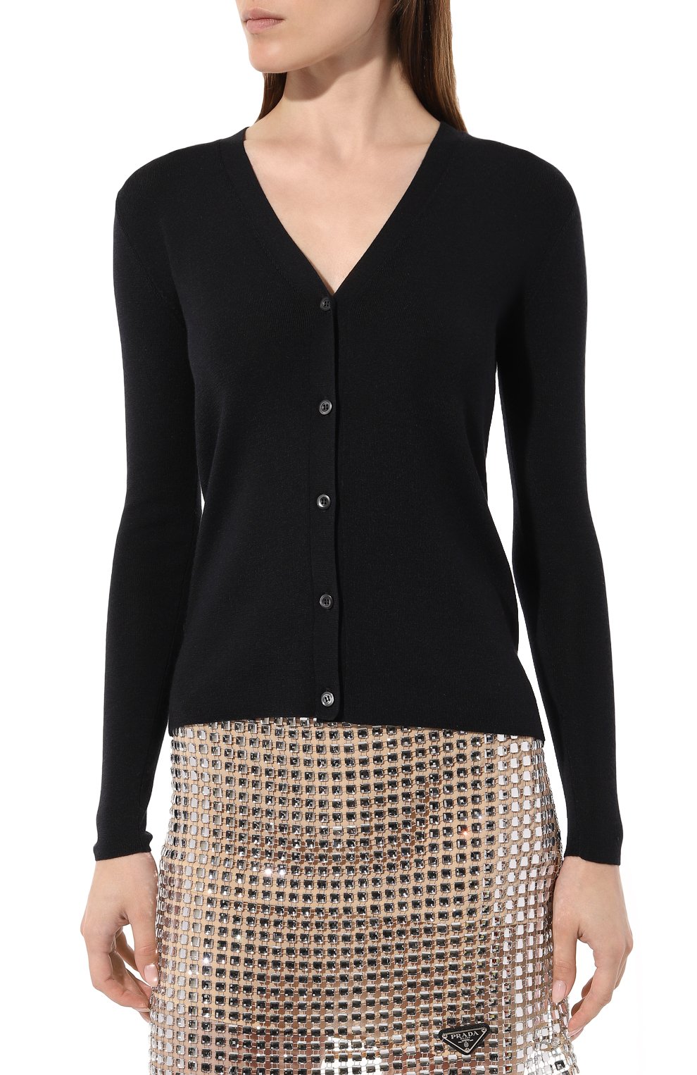 Кардиган из кашемира и шелка PRADA, арт. 25437-40J-F0008, фото 3