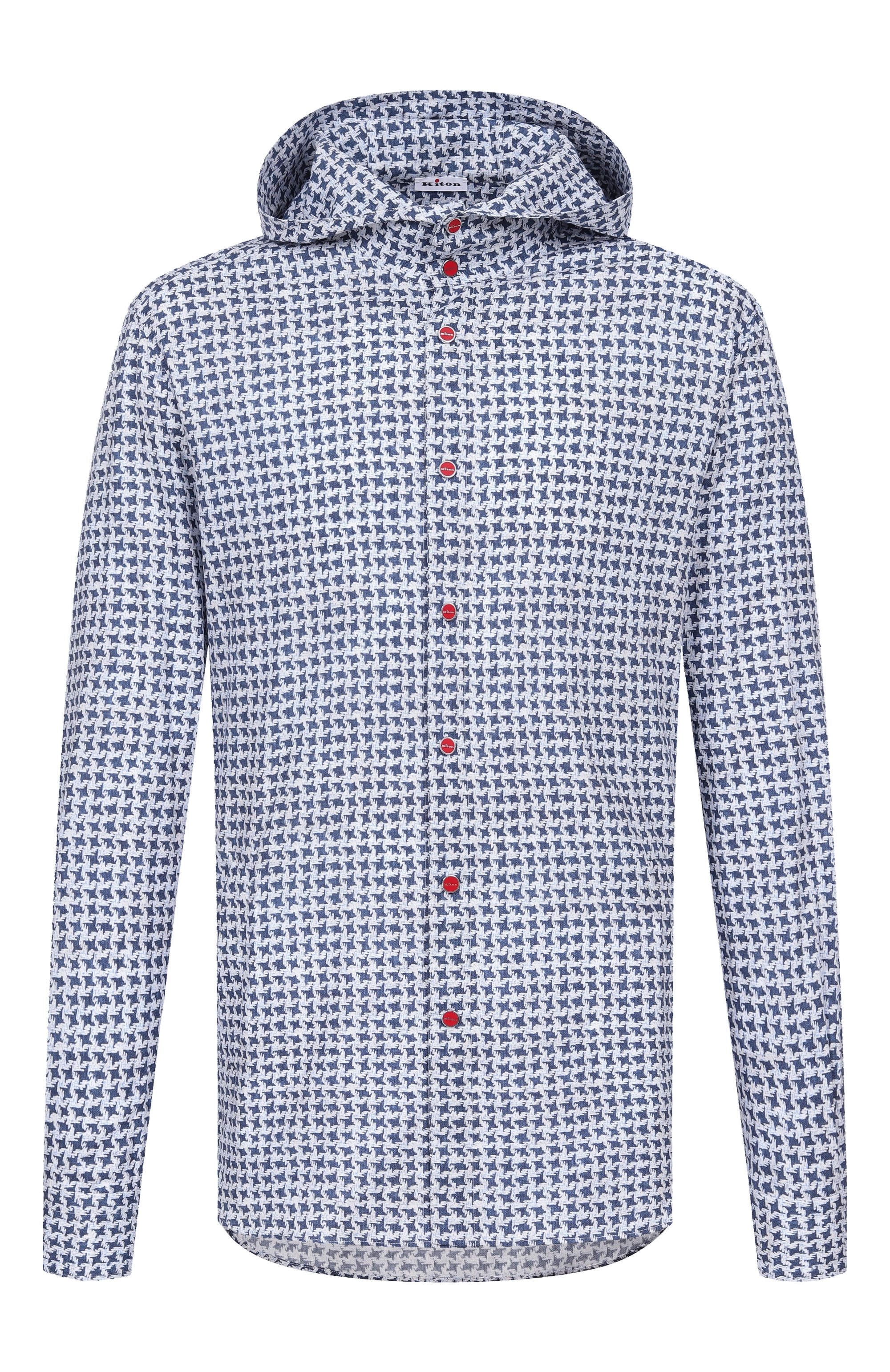 Хлопковая рубашка KITON синего цвета по цене 58950 руб., арт. UMCMARH08909, фото 1 Хлопковая рубашка KITON, арт. UMCMARH08909, фото 1