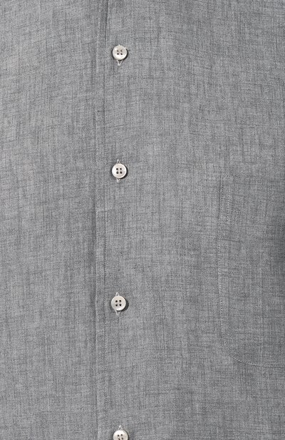 Льняная рубашка LORO PIANA серого цвета по цене 47500 руб., арт. FAF2545, фото 5 Льняная рубашка LORO PIANA, арт. FAF2545, фото 5