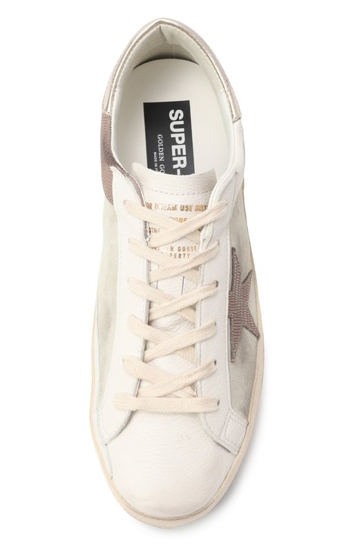 Кожаные кеды Super-Star Golden Goose Deluxe Brand GWF00103.F006828 Белый  GWF00103.F006828 Фото 6