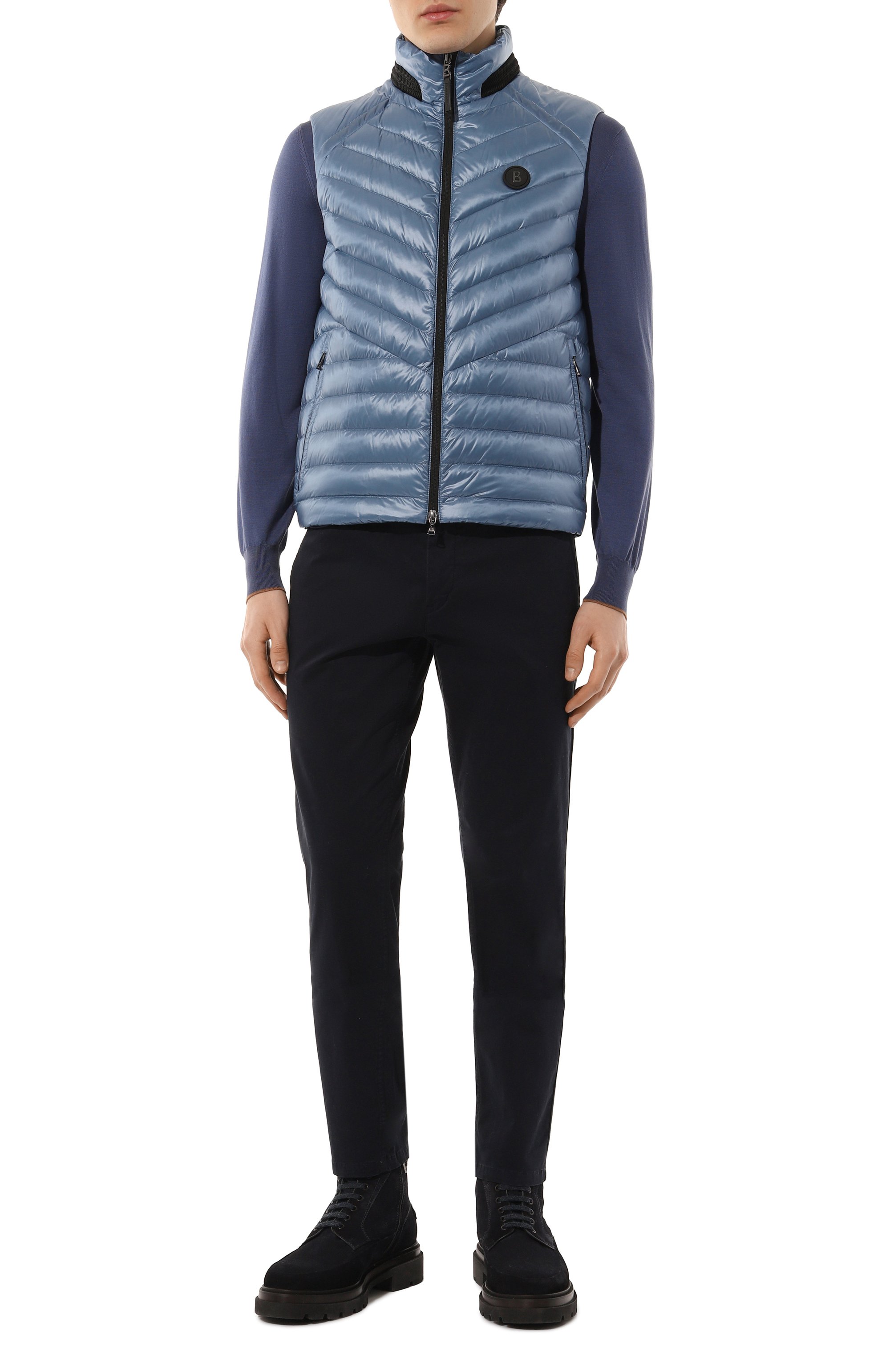 Хлопковые брюки BOGNER темно-синего цвета по цене 23700 руб., арт. 18026888, фото 2 Хлопковые брюки BOGNER, арт. 18026888, фото 2