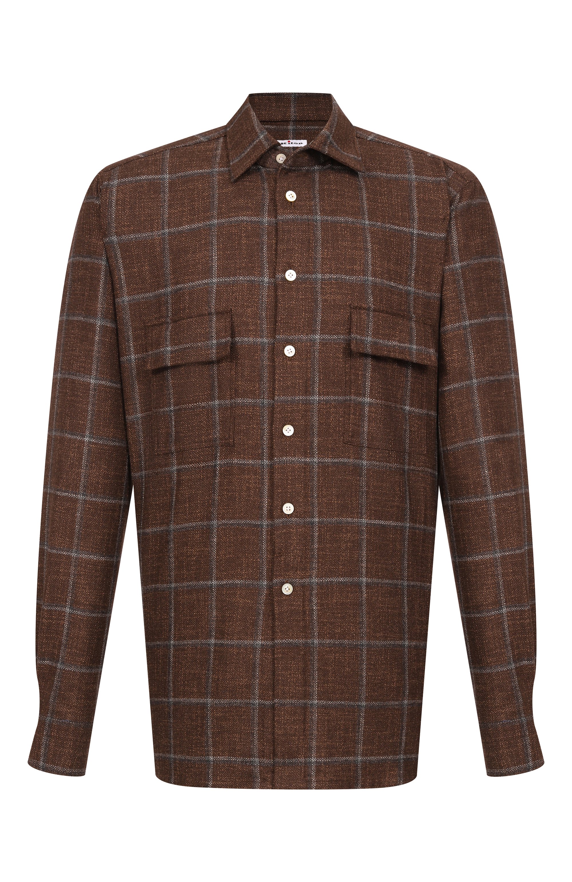 Рубашка из шерсти и шелка KITON, арт. UCRRLK0118G04, фото 1