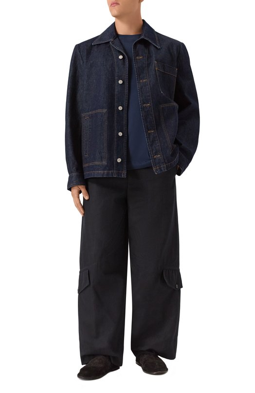 Хлопковая футболка Dries Van Noten 021100-2600-509 Синий  021100-2600-509 Фото 2