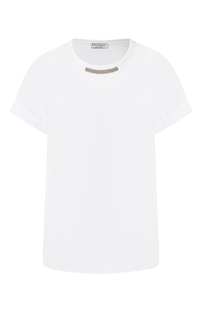 Женская хлопковая футболка BRUNELLO CUCINELLI, арт. M0T18BB110
