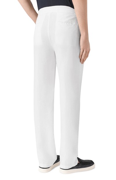 Льняные брюки 120% LINO белого цвета по цене 32800 руб., арт. 33ALIM299M/0253/000, фото 4 Льняные брюки 120% LINO, арт. 33ALIM299M/0253/000, фото 4