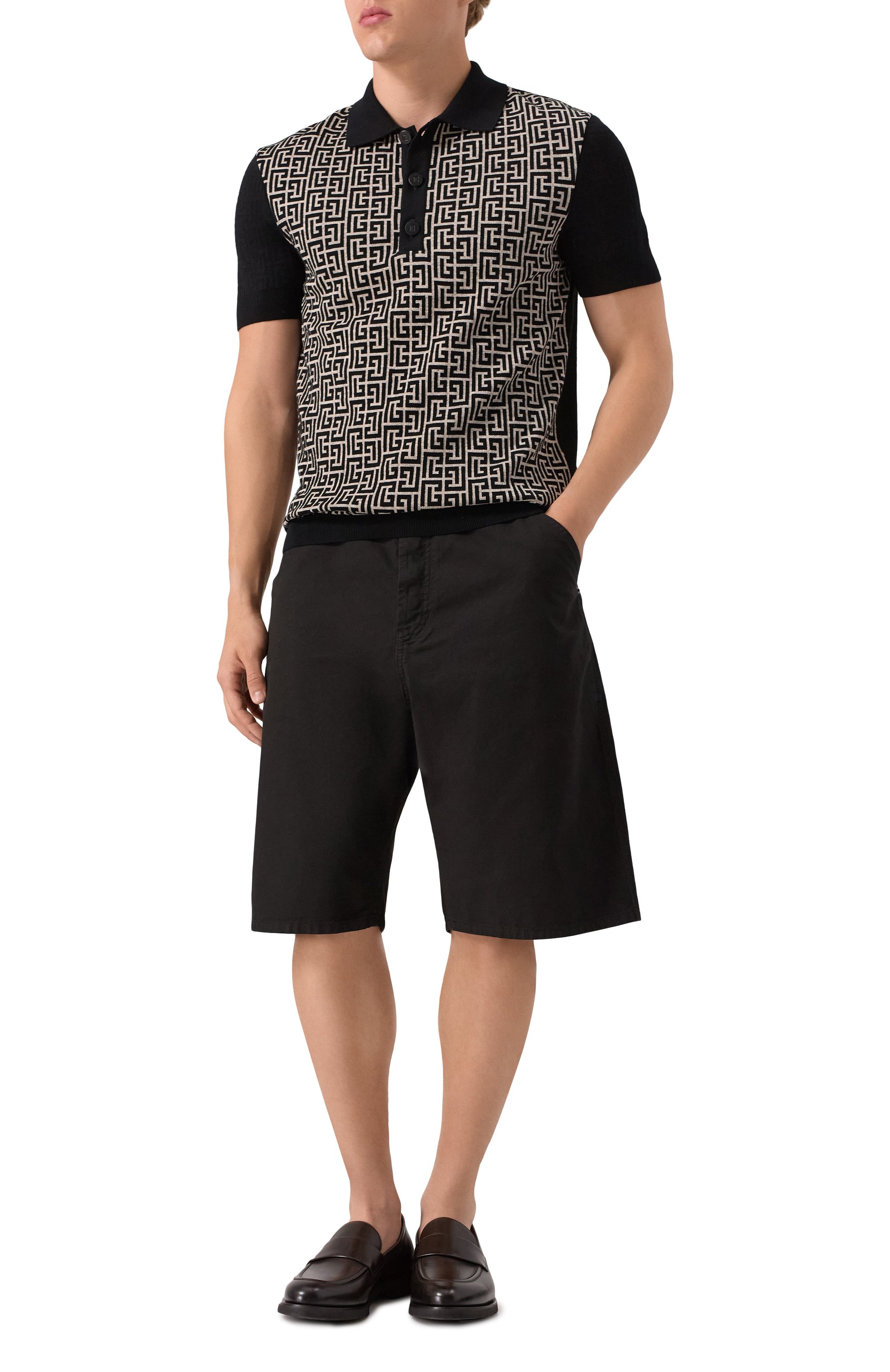 Поло из хлопка и вискозы BALMAIN, арт. FH1GB020/KI80, фото 2