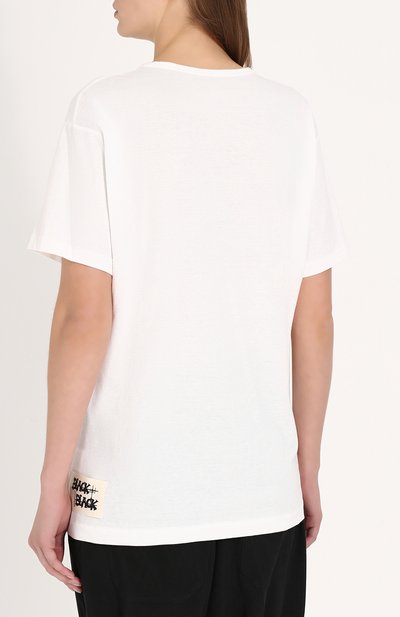 Хлопковая футболка с принтом YOHJI YAMAMOTO, арт. NK-T53-072, фото 4