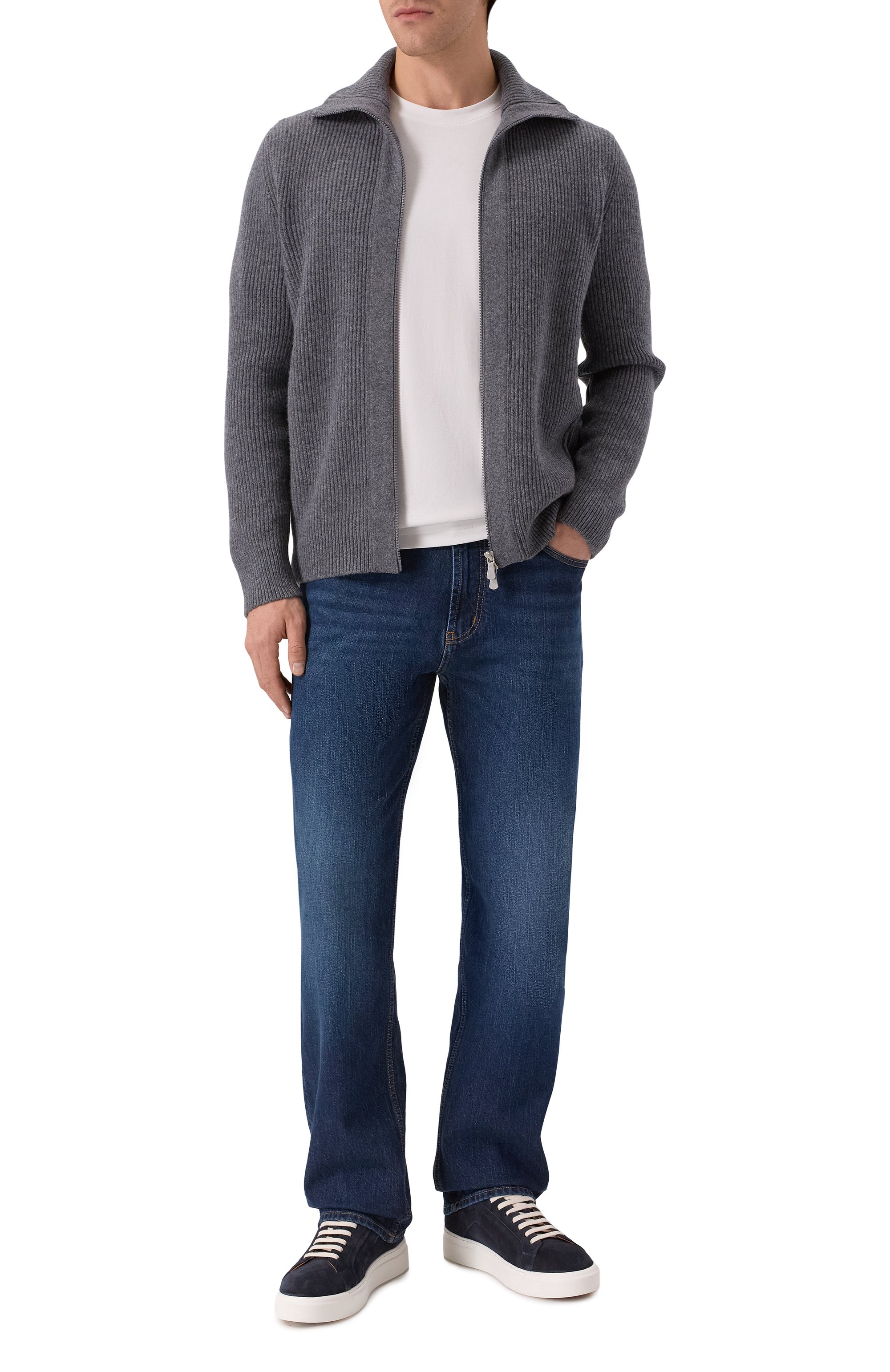 Шерстяной кардиган GRAN SASSO серого цвета по цене 51300 руб., арт. 23112/25075, фото 2 Шерстяной кардиган GRAN SASSO, арт. 23112/25075, фото 2