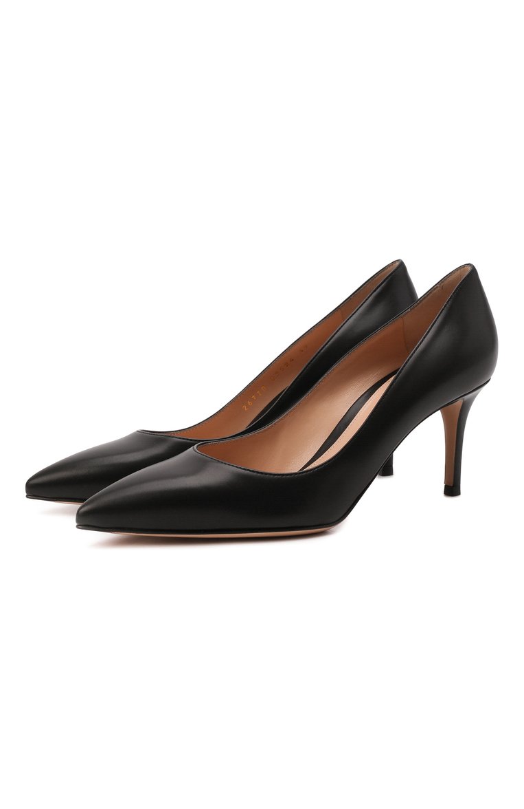 Женские кожаные туфли gianvito 70 GIANVITO ROSSI черного цвета, арт. G26770.70RIC.VITNER0 | Фото 1 (Материал внутренний: Натуральная кожа; Каблук высота: Средний; Статус проверки: Проверена категория; Каблук тип: Шпилька; Подошва: Плоская; Драгоценные камни: Проставлено; Материал сплава: Проставлено; Ювелирные украшения: Назначено; Материал внешний: Натуральная кожа)