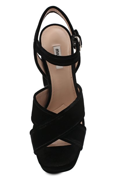 Текстильные босоножки MIU MIU, арт. 5XP866-068-F0002-105, фото 5