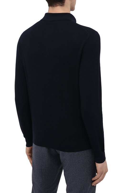 Поло из шелка и хлопка Ralph Lauren Синий, фото 4