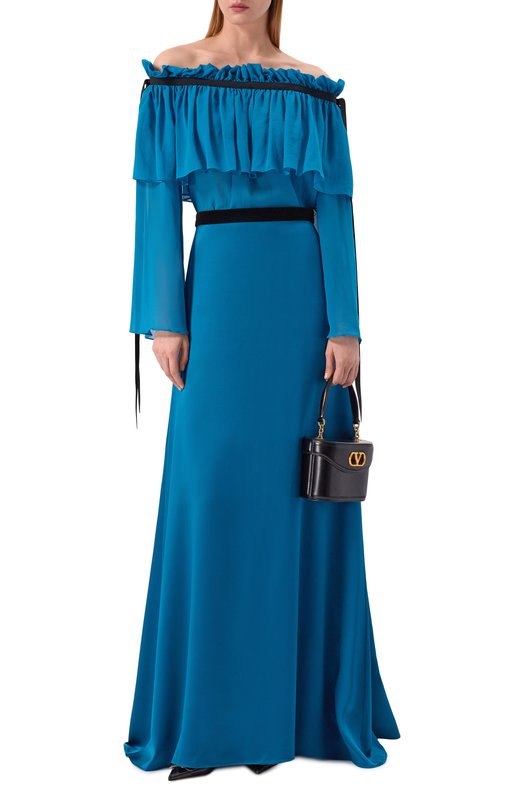 Шелковая юбка Valentino 8B3RAEN6/8M6 Синий  8B3RAEN6/8M6 Фото 2