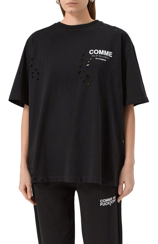 Хлопковая футболка Comme des Fuckdown CFABW01310 Чёрный  CFABW01310 Фото 3