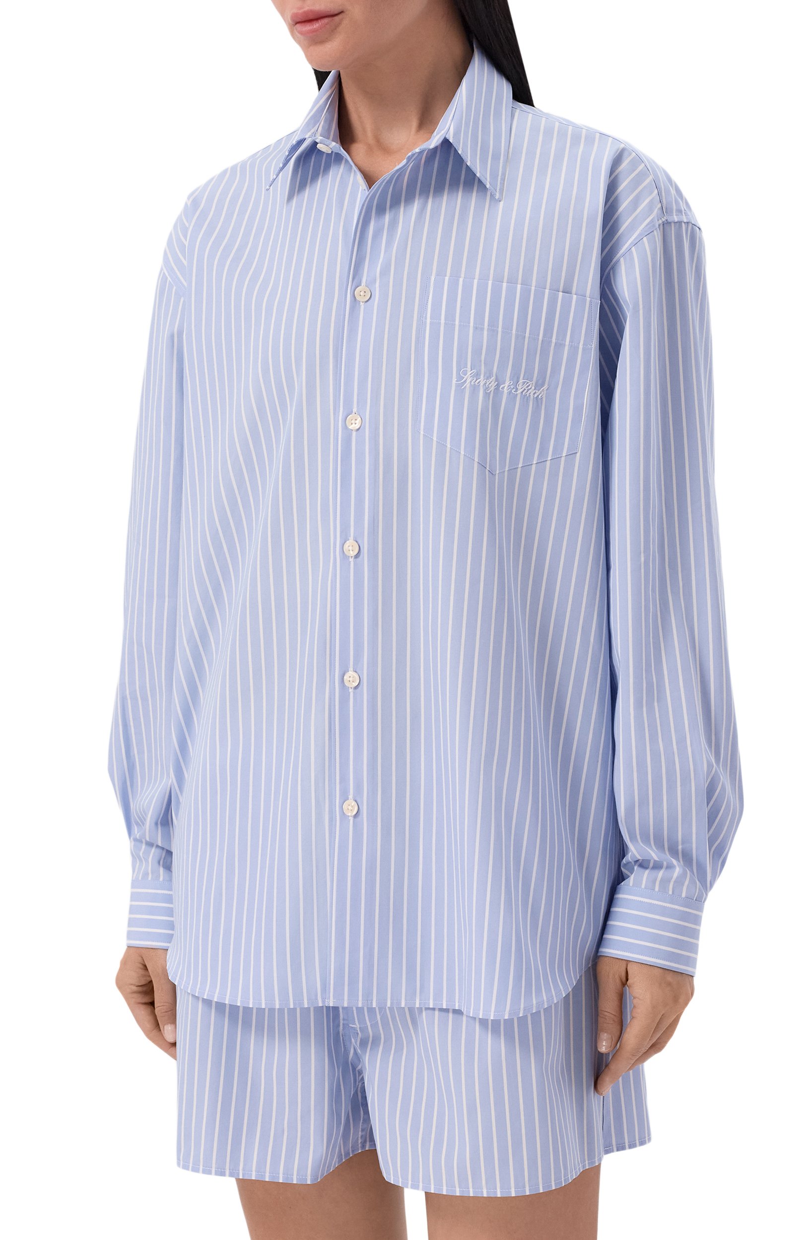 Хлопковая рубашка SPORTY AND RICH, арт. SI00674326BL154, фото 3