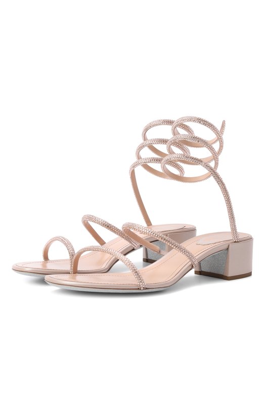 Текстильные босоножки Cleo 40 Rene Caovilla C12798-040/RN01 Бежевый C12798-040/RN01