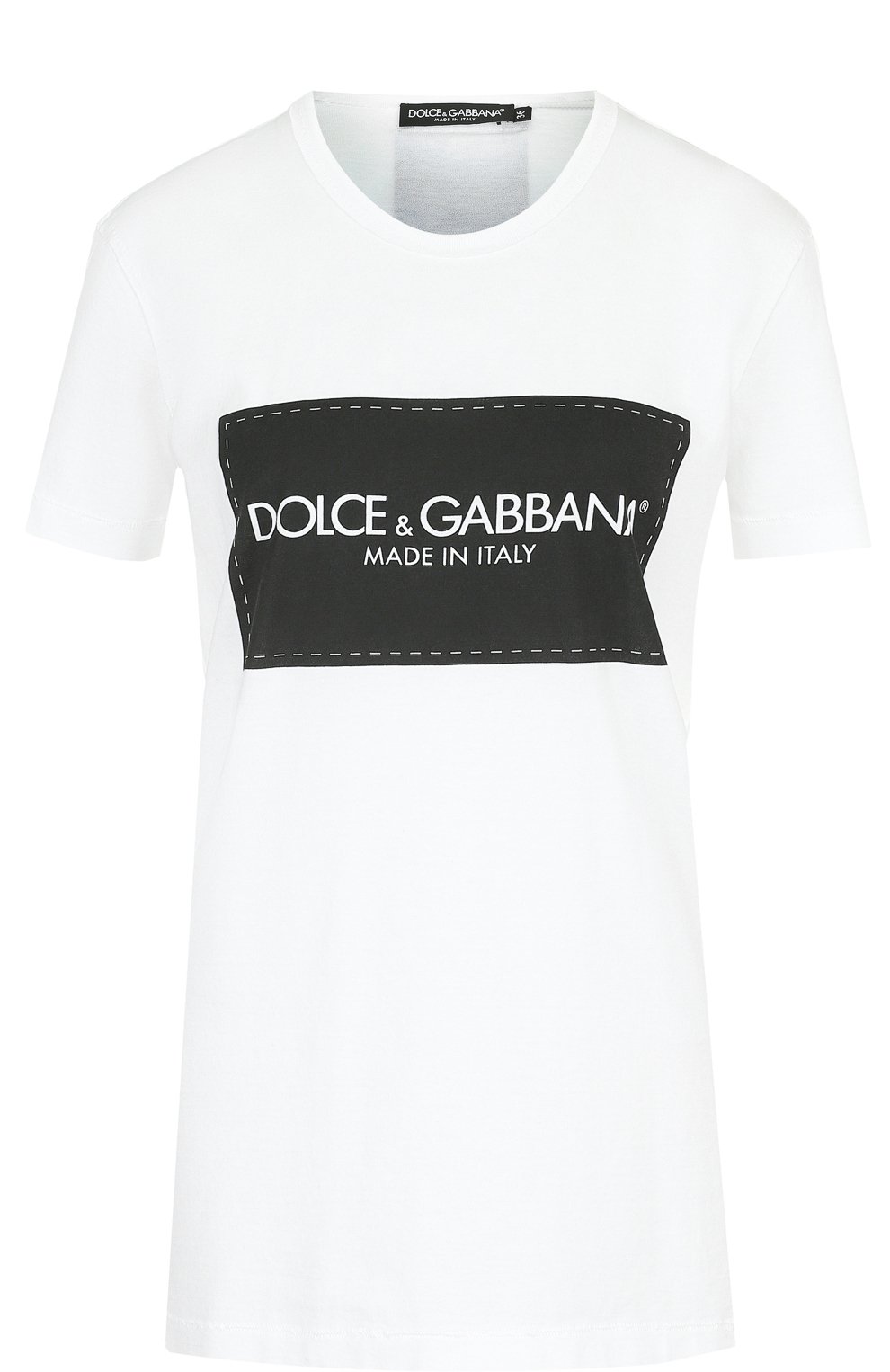 Хлопковая футболка прямого кроя с логотипом бренда DOLCE & GABBANA, арт. F8J80Z/G7MSD, фото 1