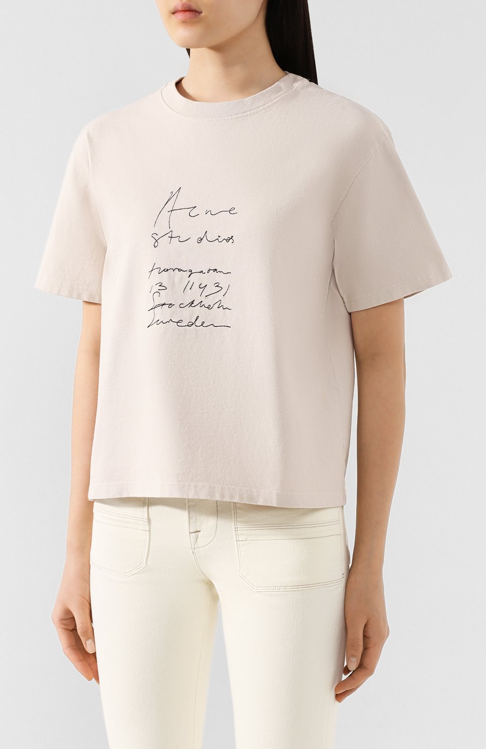 Хлопковая футболка ACNE STUDIOS, арт. AL0134/W, фото 3