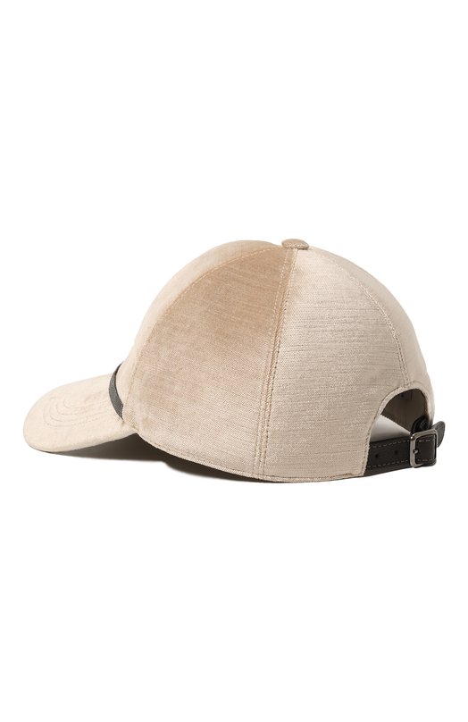 Бейсболка из хлопка и вискозы Brunello Cucinelli MCAP90179P Бежевый  MCAP90179P Фото 3