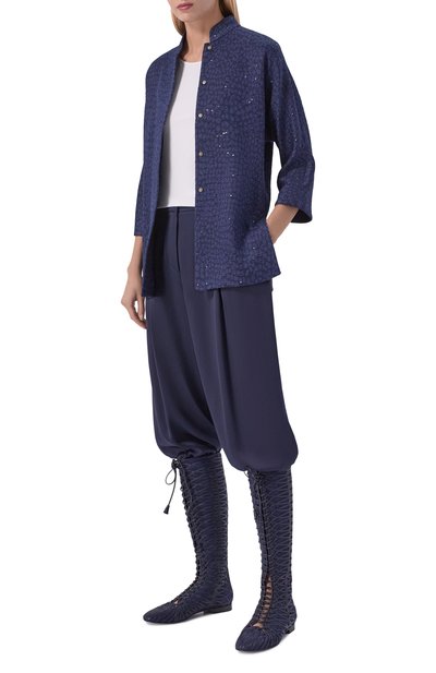 Кожаные сапоги GIORGIO ARMANI темно-синего цвета по цене 258000 руб., арт. GW003926/AF28723, фото 3 Кожаные сапоги GIORGIO ARMANI, арт. GW003926/AF28723, фото 3