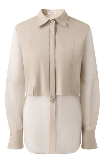 Женская хлопковая блузка BRUNELLO CUCINELLI, арт. MP091MQ406