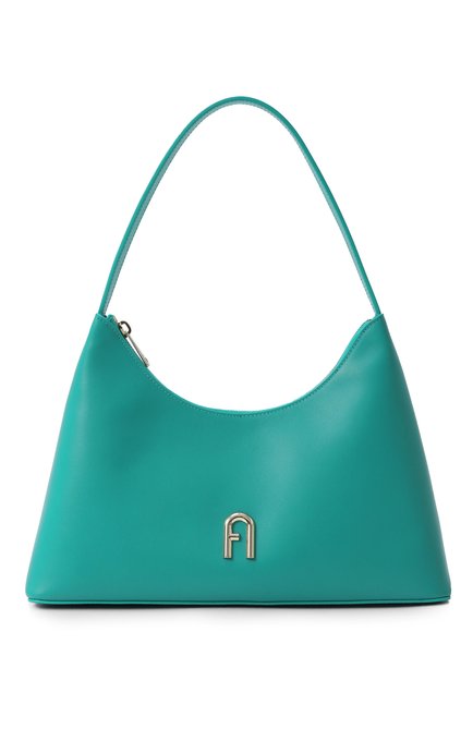 Женская сумка furla diamante small FURLA бирюзового цвета, арт. WB00782/AX0733 | Фото 1 (Материал сплава: Проставлено; Размер: small; Материал: Натуральная кожа; Драгоценные камни: Проставлено)
