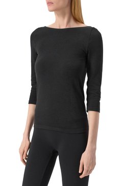 Женская лонгслив WOLFORD черного цвета, арт. 55040 | Фото 3 (Материал внешний: Хлопок, Синтетический материал; Нос: Не проставлено)