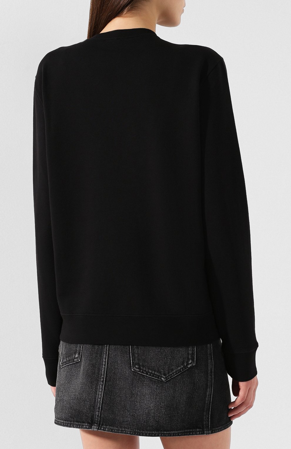 Хлопковый пуловер SAINT LAURENT черного цвета по цене 74450 руб., арт. 577076/YBJN2, фото 4 Хлопковый пуловер SAINT LAURENT, арт. 577076/YBJN2, фото 4