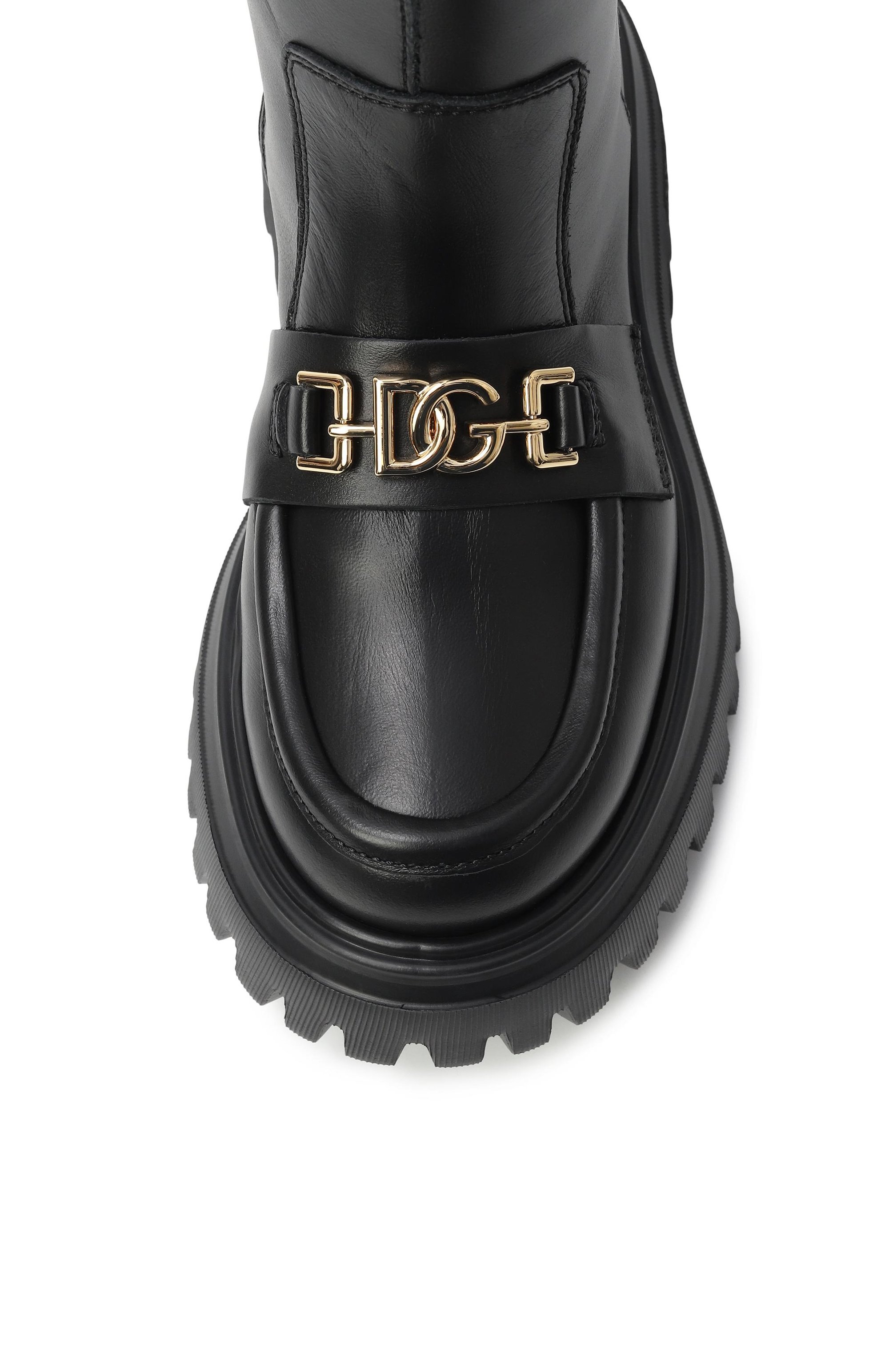 Кожаные ботинки DOLCE & GABBANA черного цвета по цене 79950 руб., арт. D11328/A0227, фото 4 Кожаные ботинки DOLCE & GABBANA, арт. D11328/A0227, фото 4