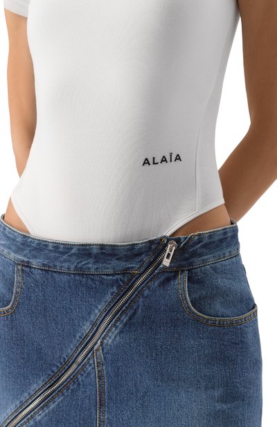 Хлопковое боди ALAIA, арт. AA9B0354J065A, фото 5