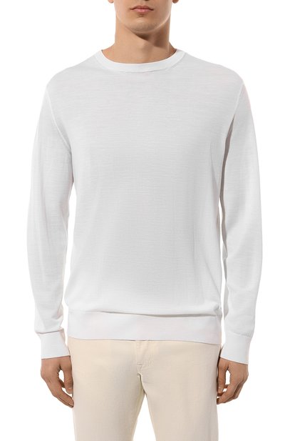 Шерстяной джемпер ZEGNA белого цвета по цене 99500 руб., арт. UDM00A7/110, фото 3 Шерстяной джемпер ZEGNA, арт. UDM00A7/110, фото 3