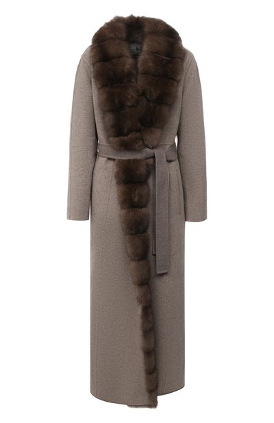 Шерстяное пальто с меховой отделкой MANZONI24, арт. 20M498-DB1Z/38-46, фото 1