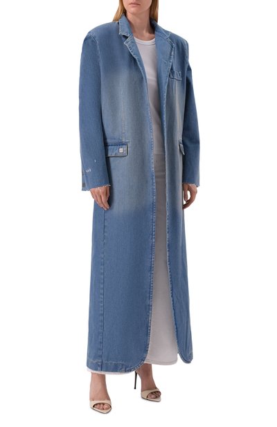 Джинсовое пальто 495 DENIM синего цвета по цене 70000 руб., арт. 949523/PW1LB, фото 3 Джинсовое пальто 495 DENIM, арт. 949523/PW1LB, фото 3