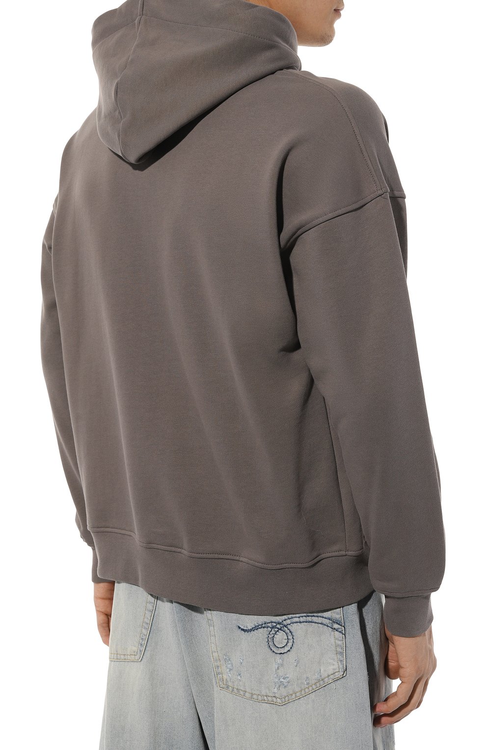 Хлопковое худи HINNOMINATE серого цвета по цене 15400 руб., арт. HNM237, фото 4 Хлопковое худи HINNOMINATE, арт. HNM237, фото 4