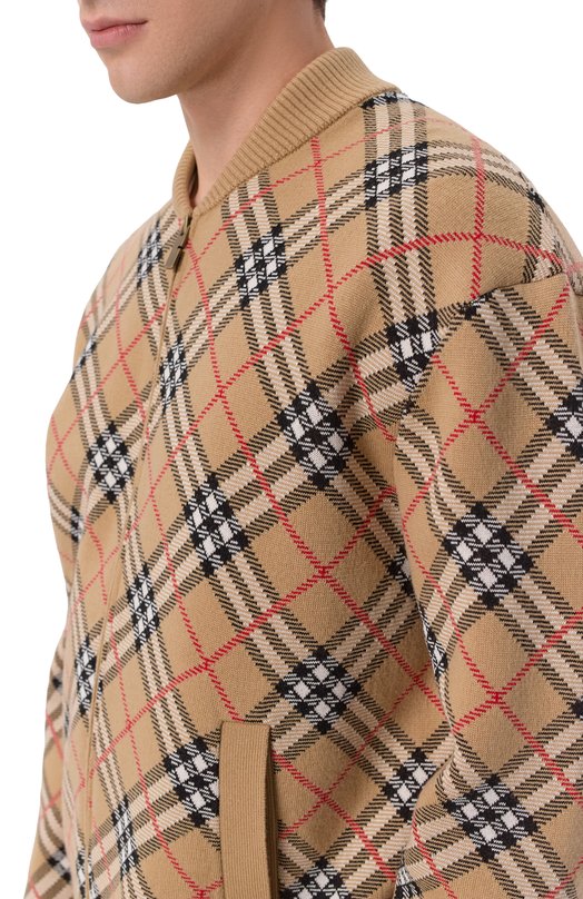 Кардиган из хлопка и шерсти Burberry 8119437 Бежевый  8119437 Фото 5