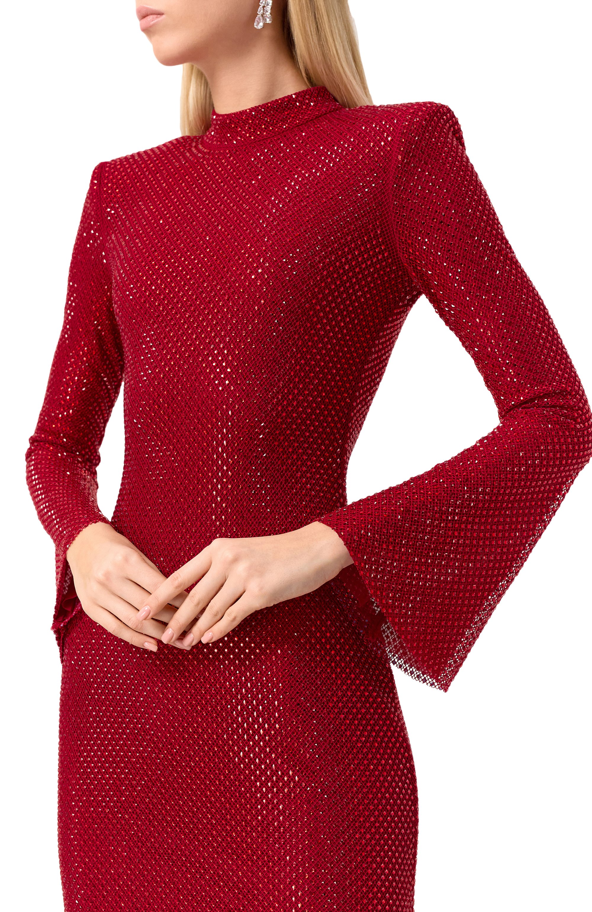 Платье с отделкой стразами SELF-PORTRAIT, арт. SC24-013M-R, фото 5