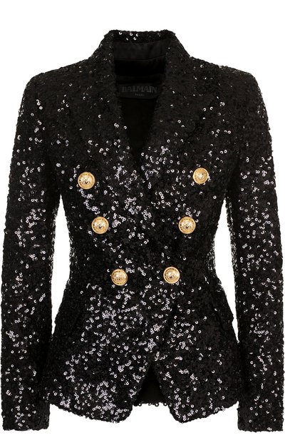 Приталенный двубортный жакет с пайетками BALMAIN, арт. 137294/278X, фото 1