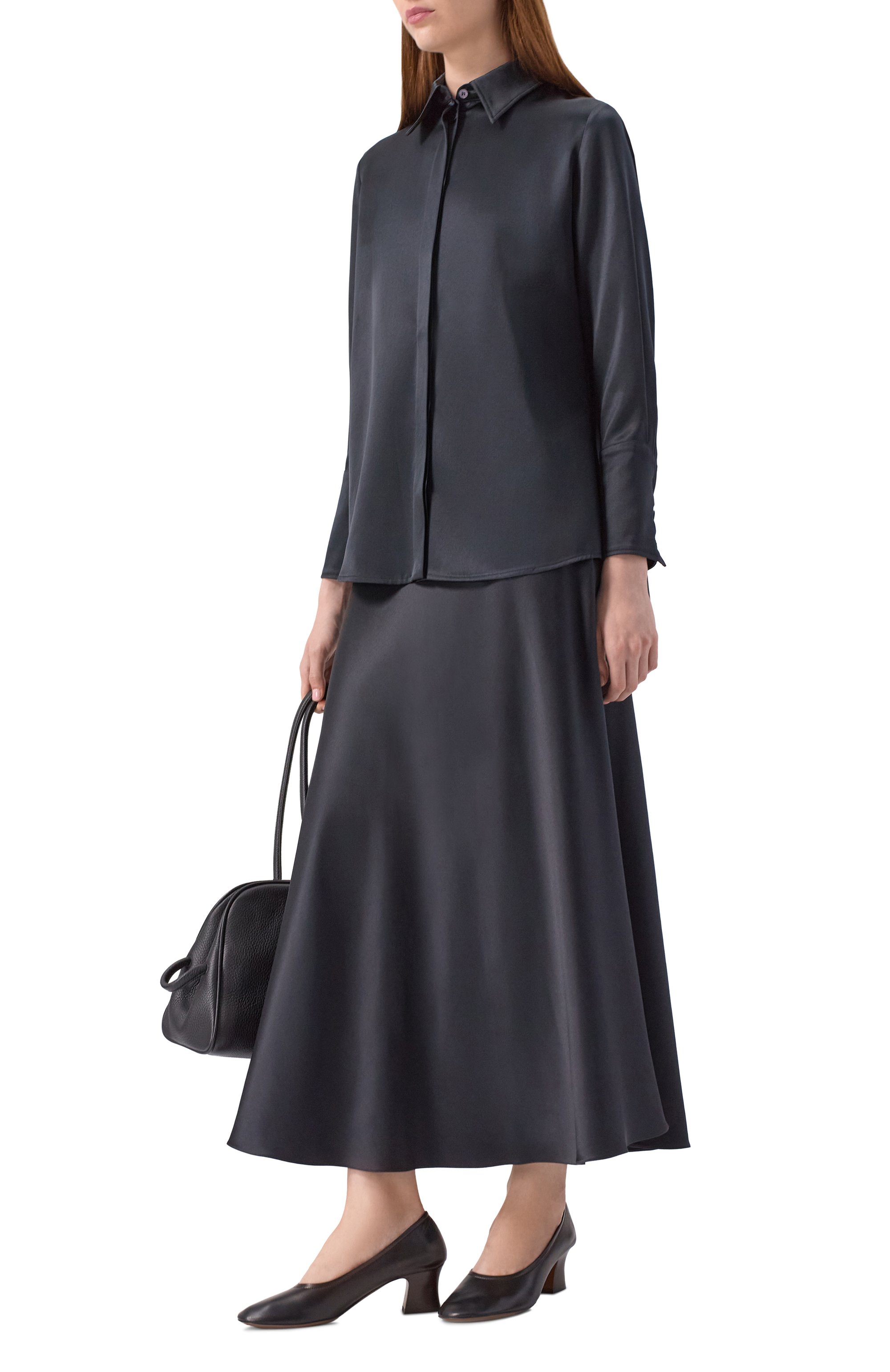 Атласная юбка COLOMBO черного цвета по цене 187500 руб., арт. GN00147/T0603-U, фото 2 Атласная юбка COLOMBO, арт. GN00147/T0603-U, фото 2