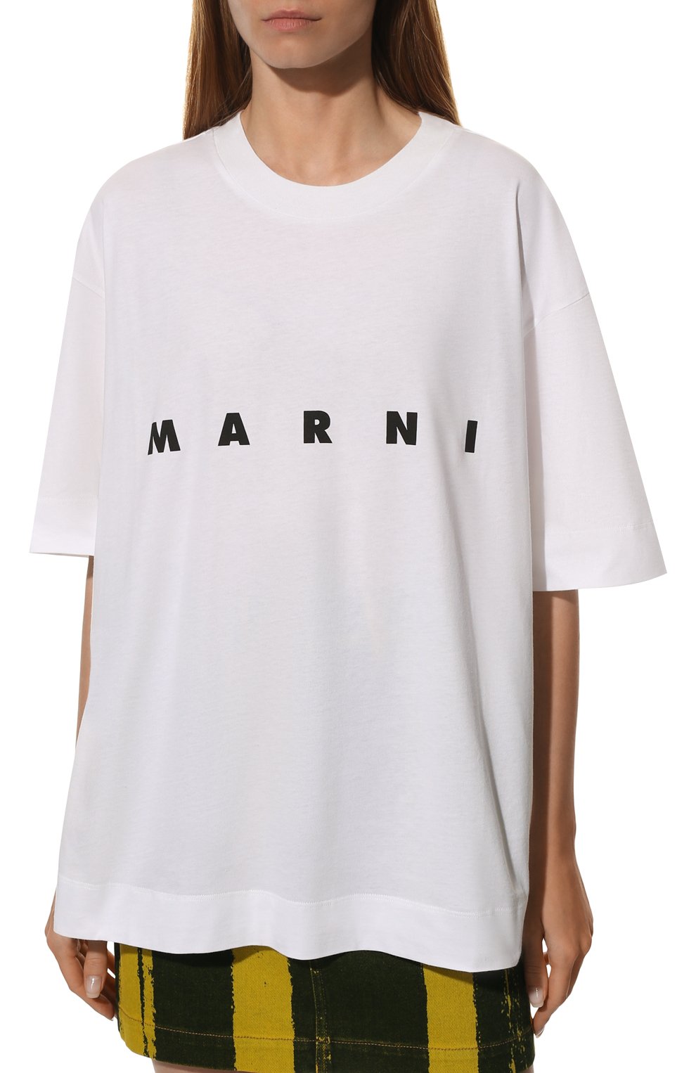 Хлопковая футболка MARNI белого цвета по цене 32450 руб., арт. THJET49EPB/SCP89, фото 3 Хлопковая футболка MARNI, арт. THJET49EPB/SCP89, фото 3