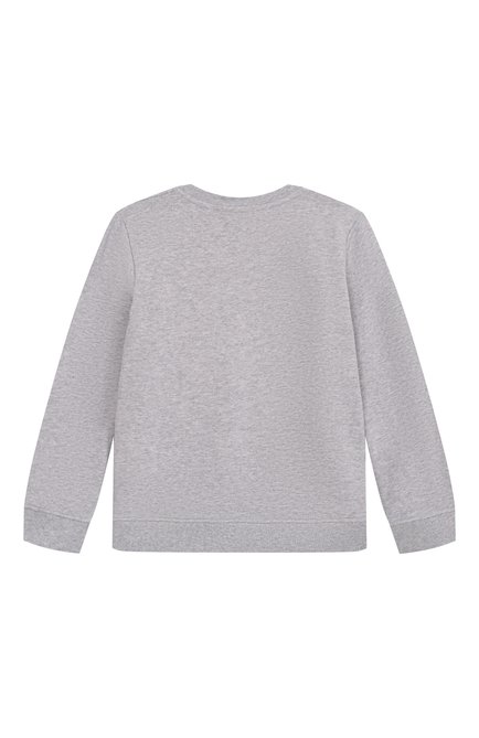 Детский хлопковый свитшот STELLA MCCARTNEY серого цвета, арт. TW4Q00 | Фото 2 (Материал внешний: Хлопок; Рукава: Длинные; Драгоценные камни: Проставлено; Материал сплава: Проставлено)