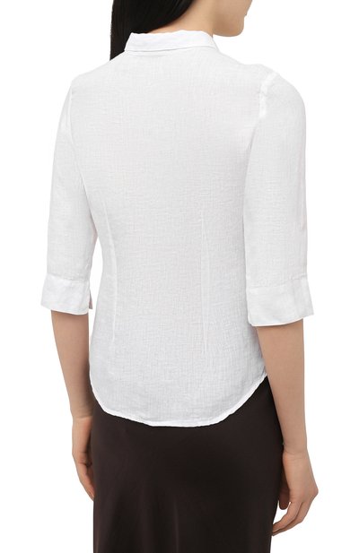 Льняная рубашка 120% LINO белого цвета по цене 18450 руб., арт. T0W1780/0115/000, фото 4 Льняная рубашка 120% LINO, арт. T0W1780/0115/000, фото 4