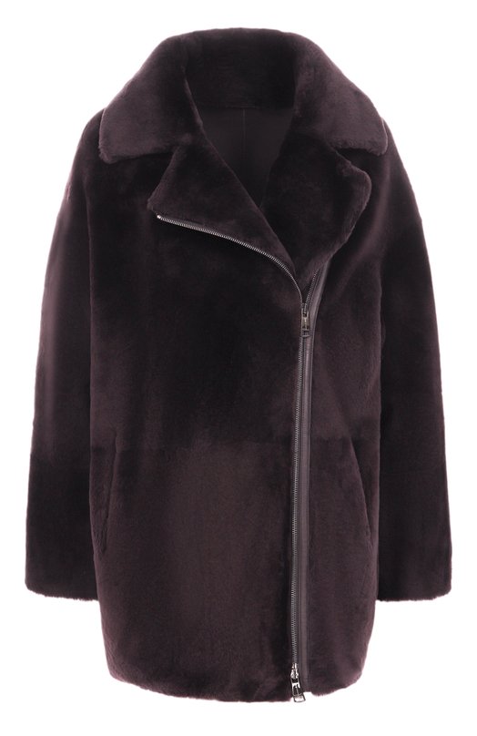 Дубленка из овчины manzoni24 25M1418-S21 Коричневый 25M1418-S21