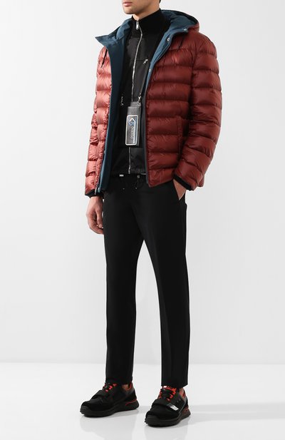 Текстильные кроссовки на шнуровке с застежкой велькро PRADA, арт. 2EG266-3V71-F0G5P, фото 2