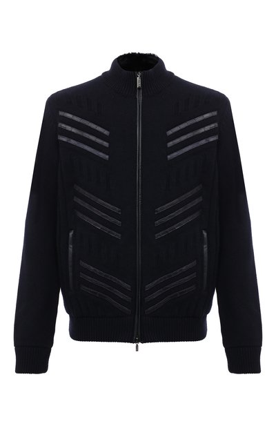 Мужской кашемировый бомбер с меховой подкладкой ZILLI, арт. MBU-BL275-CR0C1/ML01/AMIS