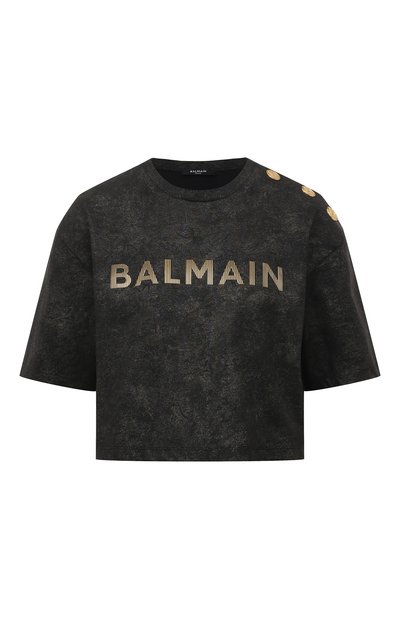 Женская хлопковая футболка BALMAIN, арт. AF1EE024BC20