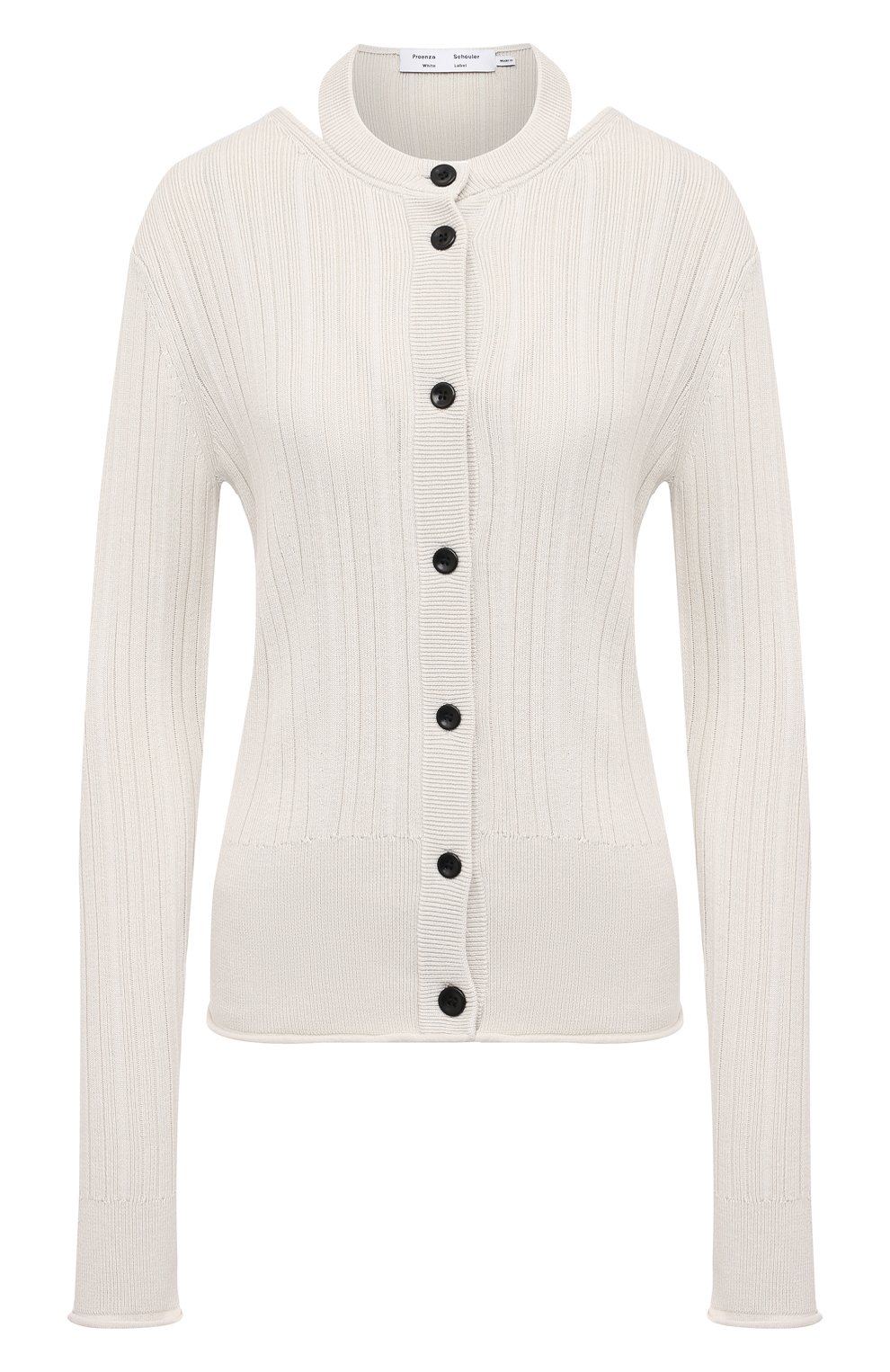 Кардиган из хлопка и шелка PROENZA SCHOULER WHITE LABEL светло-бежевого цвета по цене 47850 руб., арт. WL2117559-KS054, фото 1 Кардиган из хлопка и шелка PROENZA SCHOULER WHITE LABEL, арт. WL2117559-KS054, фото 1