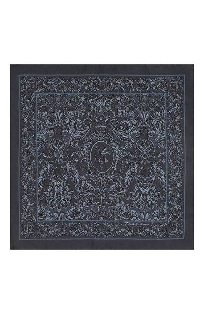 Шелковый платок DOLCE & GABBANA синего цвета по цене 15600 руб., арт. GR412E/G0X80, фото 3 Шелковый платок DOLCE & GABBANA, арт. GR412E/G0X80, фото 3